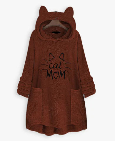 Cat Mom with Ear Hoodie – Over Size
