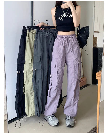 Womens's Loose Fit Cargo Pants – Straight Leg
