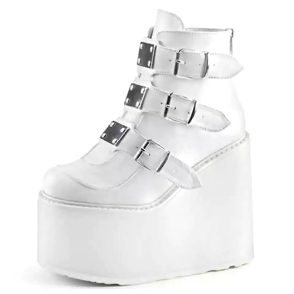 Wedge Heel Boots for Women w/ Back Zipper