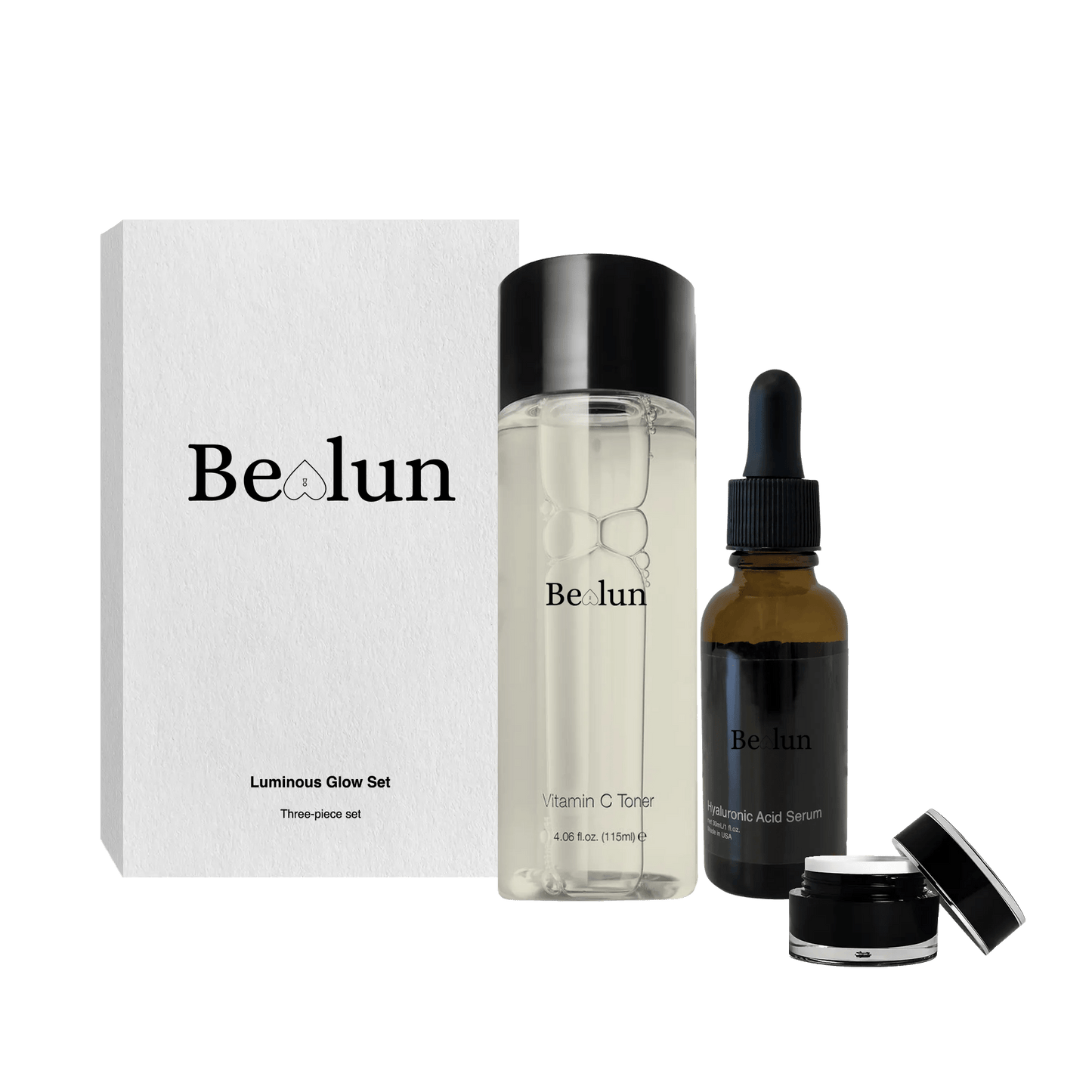 Luminous Glow Set – Hydrating Eye Cream, Serum & Toner - Bealun