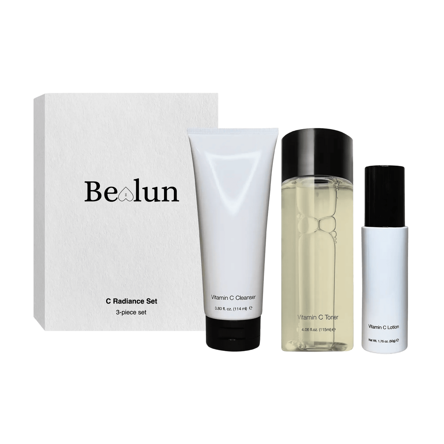 C Radiance Skincare Set – Cleanser, Toner & Lotion for Glowing Skin - Bealun