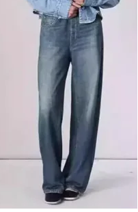 Wide Leg Jeans – Vintage Distressed Denim