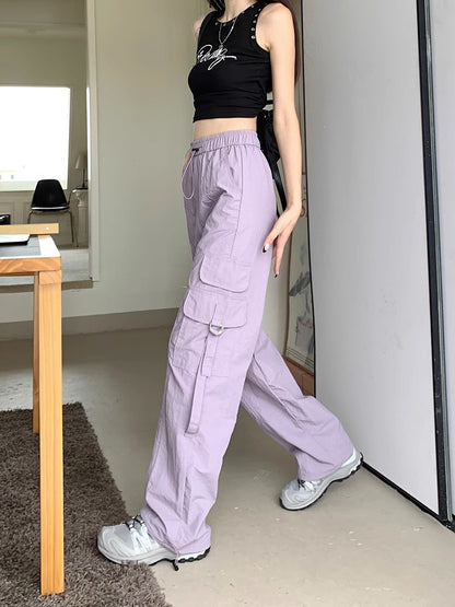 Womens's Loose Fit Cargo Pants – Straight Leg