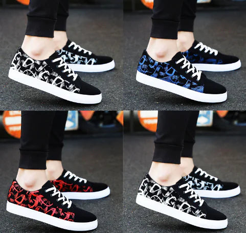 Men's Graffiti Sneakers – Denim Skate Shoes