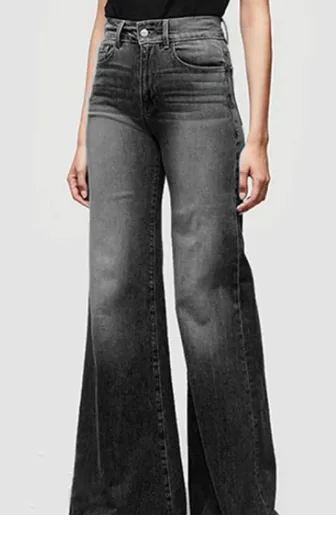 Wide Leg Jeans – Vintage Distressed Denim