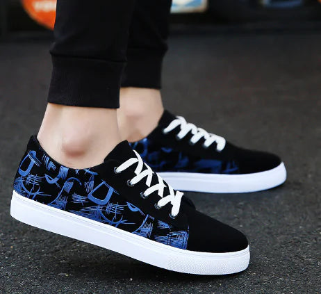 Men's Graffiti Sneakers – Denim Skate Shoes