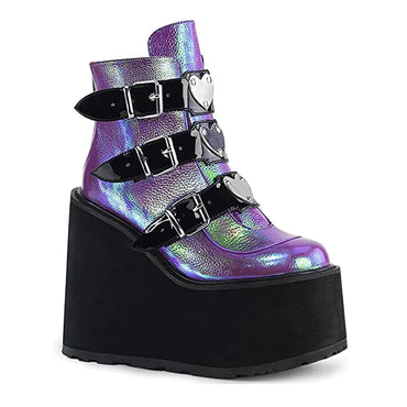 Wedge Heel Boots for Women w/ Back Zipper