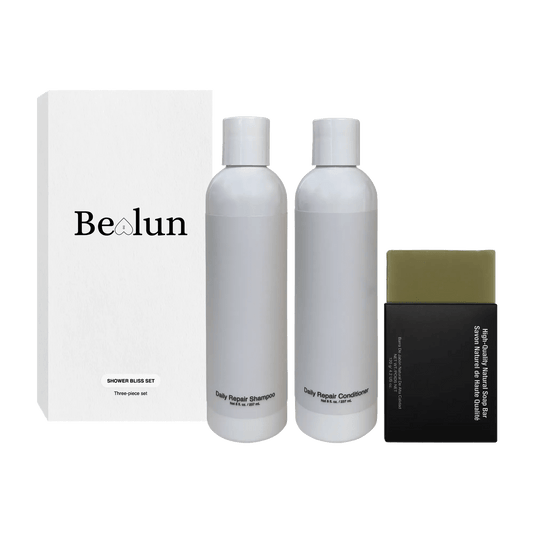 Shower Bliss Set – Shampoo, Conditioner & Green Tea Soap - Bealun